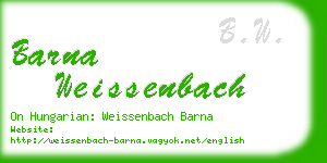 barna weissenbach business card